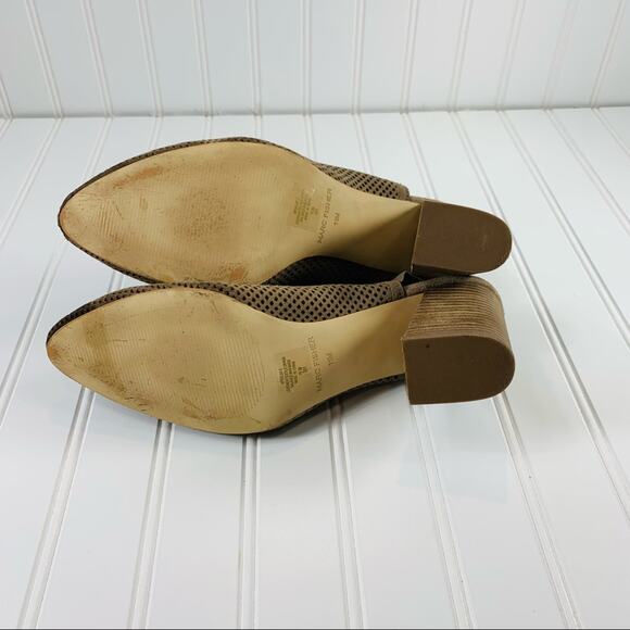 Marc Fisher Tan Suede Perforated Open Bootie Sz 11 - Picture 5 of 7